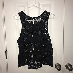 Women's black lace blouse size XL